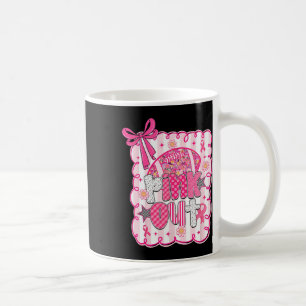 Preppy Pink Out Football Coquette Pink Bow Brust C Kaffeetasse