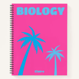 Preppy Pink Palm Tree Notizbuch