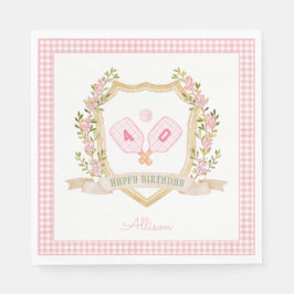 Preppy Pink Pickle Ball | Benutzerdefiniertes Gebu Serviette