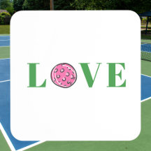 Preppy Pink Pickleball Liebe Beverage Coaster