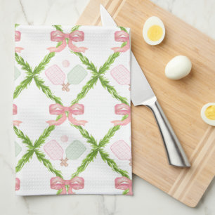 Preppy Pink Pickleball Paddle Geschirrtuch