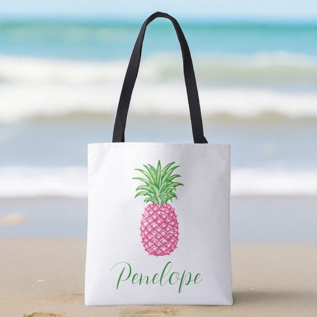 Preppy Pink Pineapine Tropisch Personalisiert (Von Creator hochgeladen)