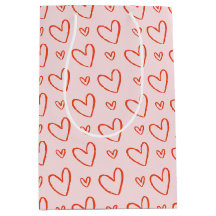 Preppy pink & red heart doodines - Liebe Valentine