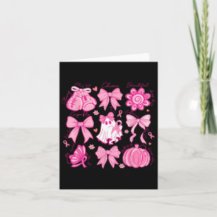 Preppy Pink Ribbon Halloween Ghost Brustkrebs A Karte