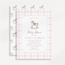 Preppy Pink Schaukelpferd-Baby-Party
