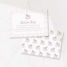 Preppy Pink Schaukelpferd Bücher für Baby Karte