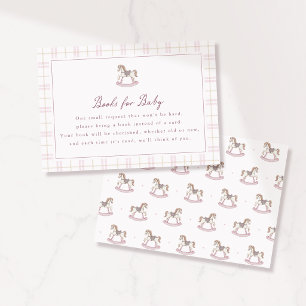 Preppy Pink Schaukelpferd Bücher für Baby Karte