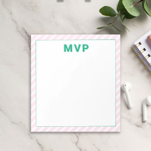 Preppy Pink Strichen Personalisiert Moderne Notepa Notizblock