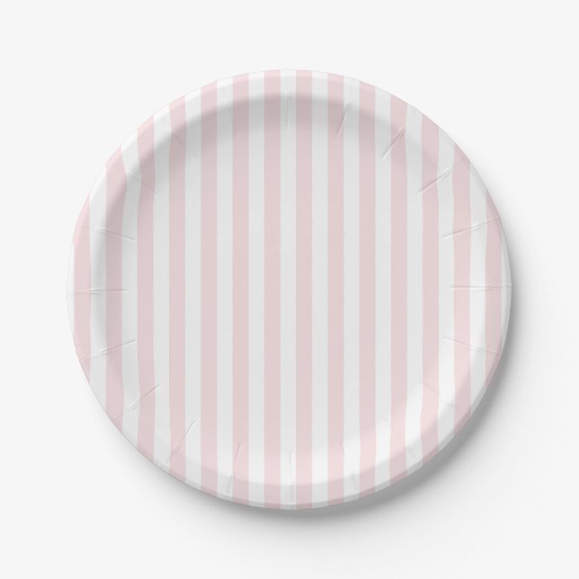 Preppy Pink Stripe Pastell Teller (Vorderseite)
