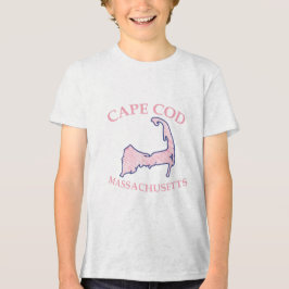 Preppy Pink Striped Cape Cod Silhouette Boy's Tri-Blend Shirt
