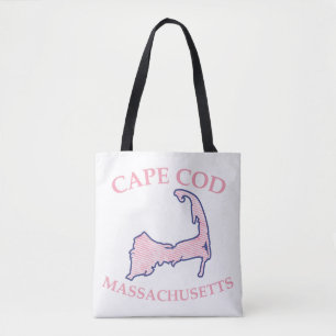 Preppy Pink Striped Cape Cod Silhouette Schulter