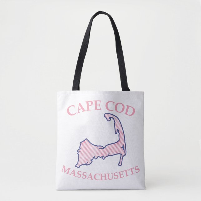 Preppy Pink Striped Cape Cod Silhouette Schulter (Vorderseite)