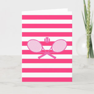 Preppy Pink Tennis Feiertagskarte