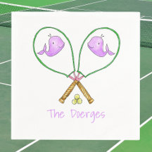 Preppy Pink Tennis Rackets mit Whale Covers