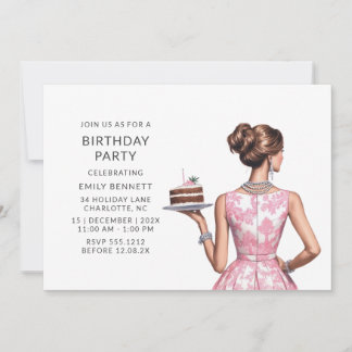 Preppy Pink Toile Geburtstagsparty Einladung