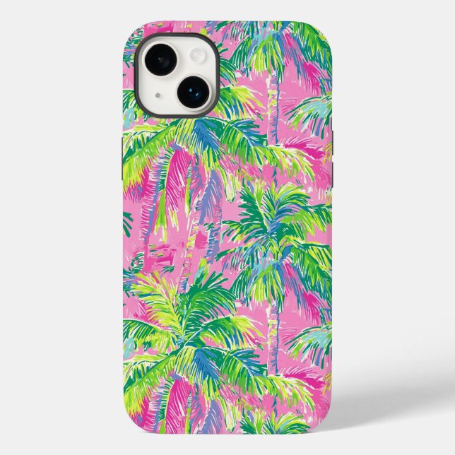 Preppy Pink Tropical Case-Mate iPhone Hülle (Rückseite)