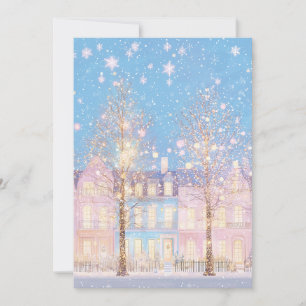 Preppy Pink und Blue Christmas Card Feiertagskarte