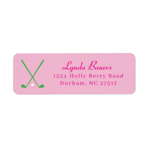 Preppy Pink und Green Golf Lover Rücksendeadresse