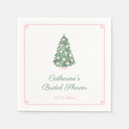 Preppy pink und Green Holidays Polterabend Serviette