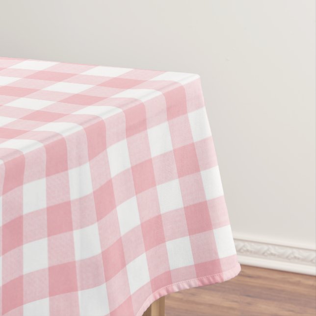 Preppy Pink und White Gingham Tischdecke (Beispiel)