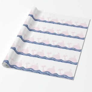 Preppy Pink Whale Geschenkpapier