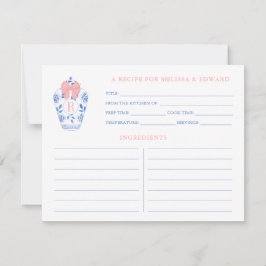 Preppy Pink White Blue Monogram Shooting Rezept Ca Einladung