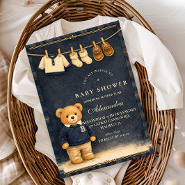Preppy Plaid Teddy Bear Baby Shower Einladung