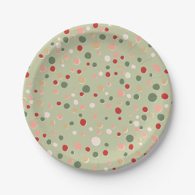 Preppy Polka Dot Christmas Confetti Paper Teller (Vorderseite)
