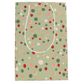 Preppy Polka Dot Christmas Confetti Whimsical Mittlere Geschenktüte