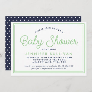 Preppy Polka Modern Baby Shower Einladung
