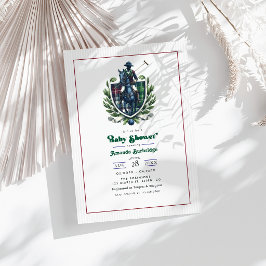 Preppy Polo Baby Shower Reittier Tartan Wappen Einladung