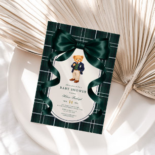 Preppy-Polo-Teddy-Baby-Shower Einladung