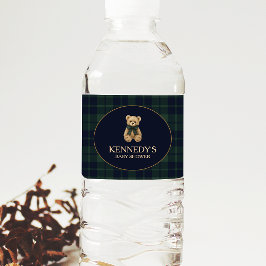 Preppy Polo Teddy Bear Baby Shower Wasserflaschenetikett