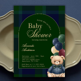 Preppy Polo Teddy Bear Classic Luxury Baby Shower Einladung