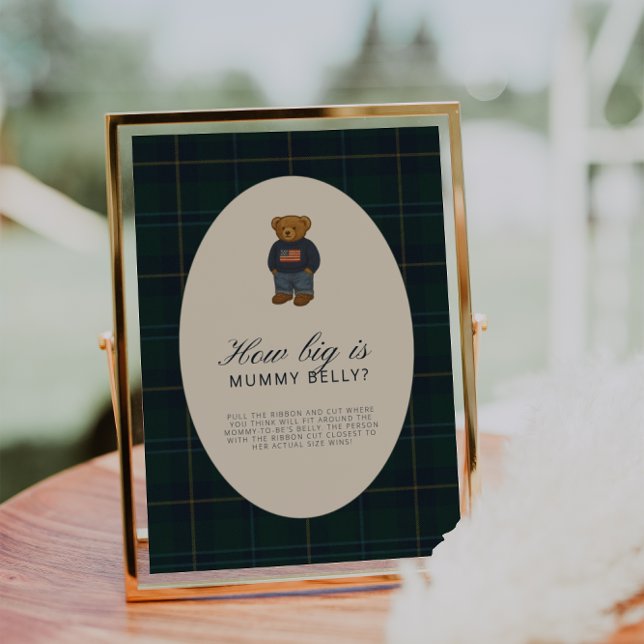 Preppy Polo Teddy Bear How Big Is Mummy Belly Sign (Von Creator hochgeladen)