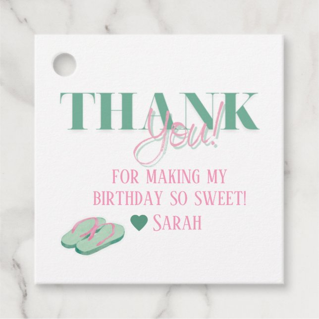 Preppy-Pool-Gastgeschenk-Tags Geschenkanhänger (Vorderseite)