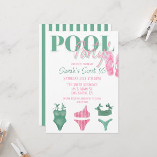 Preppy Pool-Party Einladung