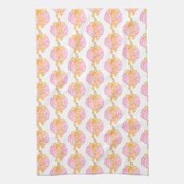 Preppy Pumpkin Bows Erntedank Celebration Party Geschirrtuch