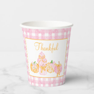 Preppy Pumpkin Bows Erntedank Celebration Party Pappbecher