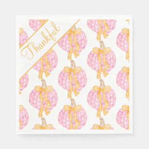 Preppy Pumpkin Bows Erntedank Celebration Party Serviette
