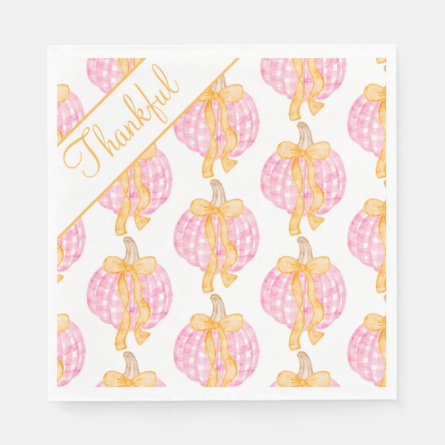 Preppy Pumpkin Bows Erntedank Celebration Party Serviette (Vorderseite)