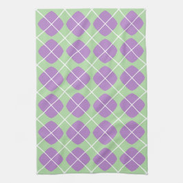 Preppy Purple Mint Green Argyle Kitchen Towels Geschirrtuch