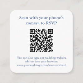 Preppy QR Code Coast Monogram Wedding RSVP Begleitkarte