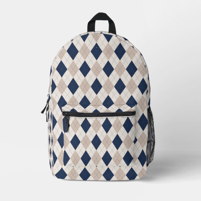 Preppy-Raute-Backpack Bedruckter Rucksack (Vorderseite)