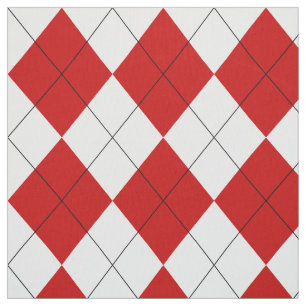Preppy Raute Tartan Diamond Kariert Red White Stoff