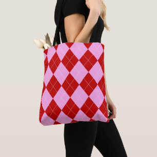 Preppy Raute Tartan Diamond Kariert Rotes Rosa