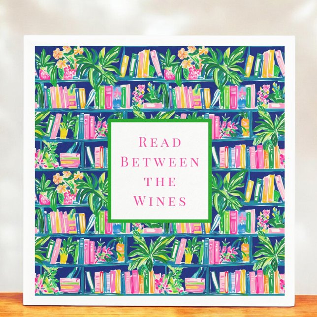 Preppy Read Between Wines Book Club Serviette (Von Creator hochgeladen)