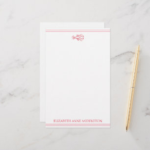 Preppy Red and White Lobster Personalisiert Briefpapier