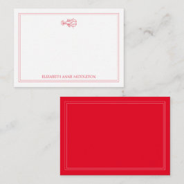 Preppy Red and White Lobster Personalisiert Mitteilungskarte