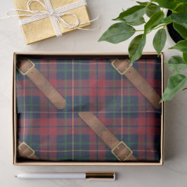 Preppy Red Christmas Plaid With Buckles Seidenpapier